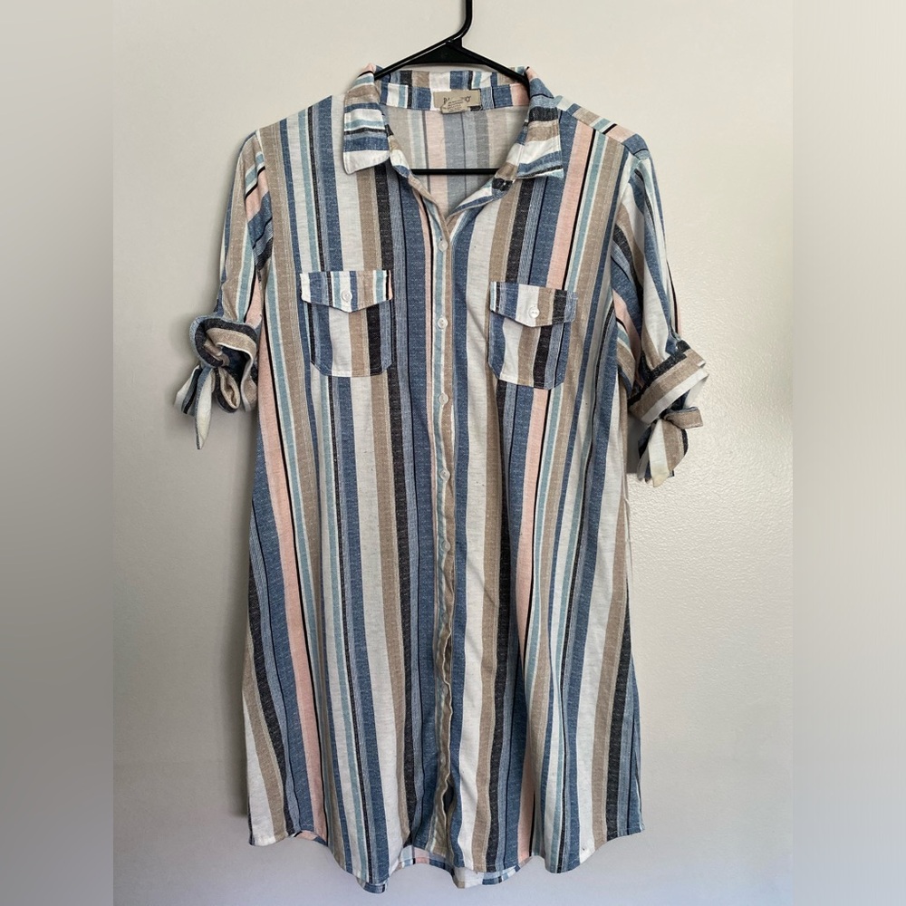 Striped Button-Down Dress